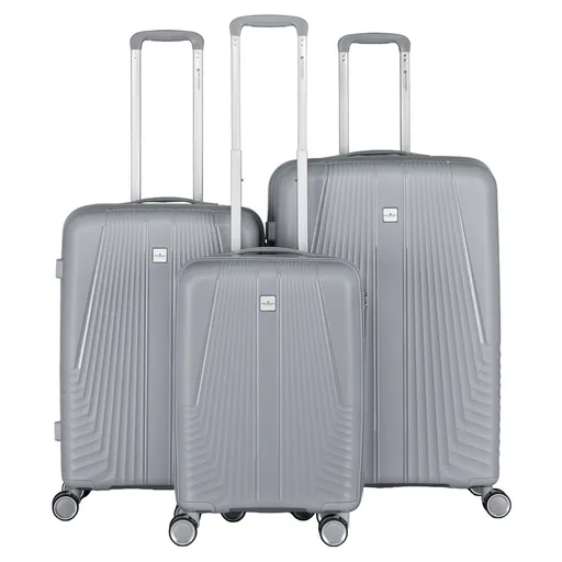 Súprava cestovných kufrov z odolného ABS plastu v sivej farbe - Peterson