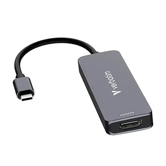 Verbatim 32155, USB-C viacportový rozbočovač Essentials 4-port, 32155, sivý, dĺžka kábla 18cm, USB-C PD, USB-A 3.2 Gen 1, USB-A 2.0