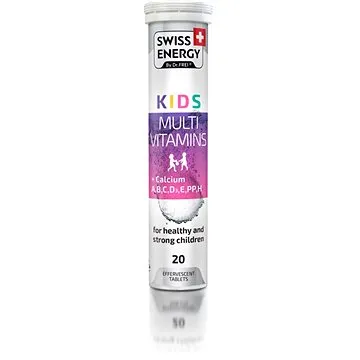 Swiss Energy Multivitamín + Ca KIDS, 20 šumivých tabliet (7640162323024)