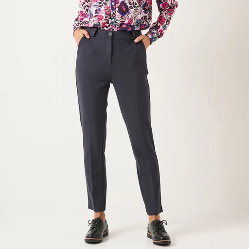 Jednofarebné cigaretové nohavice z úpletu Milano