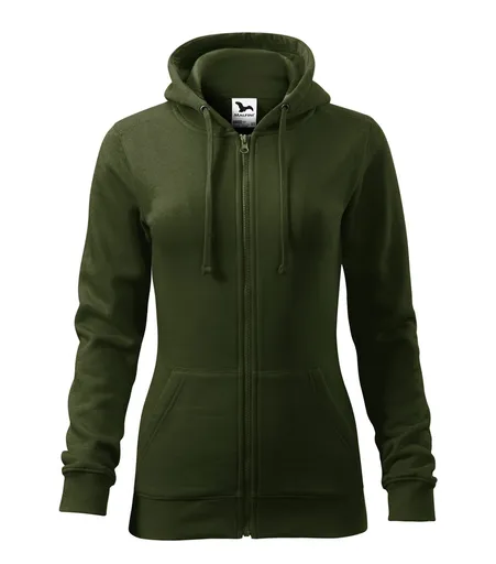 MALFINI Dámska mikina Trendy Zipper - Military | XL