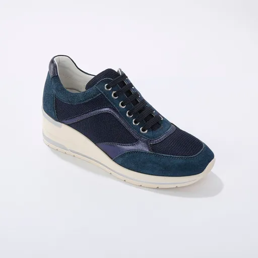 Kožené tenisky na klinovej podrážke, koža LWG