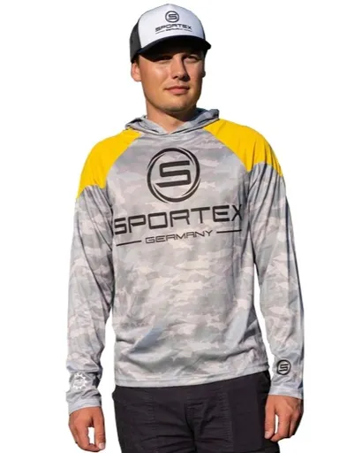 Sportex tričko s dlhým rukávom dres upf 50 žlto/šedé - l