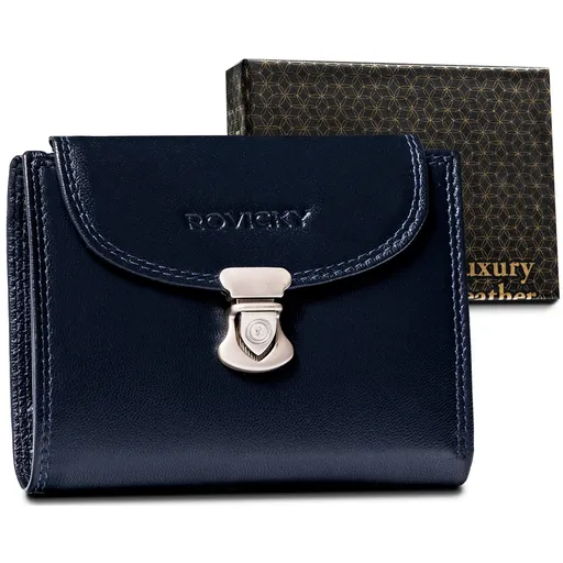 Kožená dámska peňaženka s ozdobným zapínaním — Rovicky