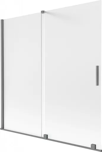 MEXEN/S - Velár dvojkrídlová posuvná vaňová zástena 160 x 150, dekor, grafit metal 896-160-000-31-95