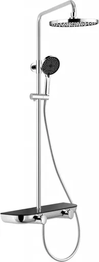 MEXEN - Axis Sprchový stĺp s dažďovou sprchou a batériou, chróm/čierna 78112-71