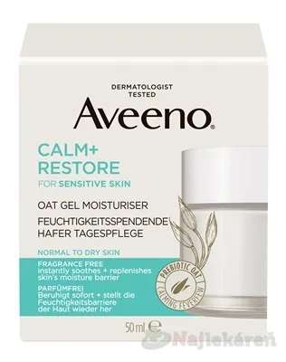 Aveeno CALM+RESTORE Hydratačný pleťový gél s ovsom 50ml