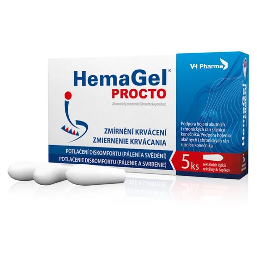 HEMAGEL PROCTO Rektálny čapík 5 kusov