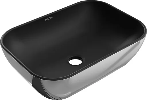 MEXEN - Rita umývadlo na dosku 45 x 32, čierna mat/strieborná 21084574