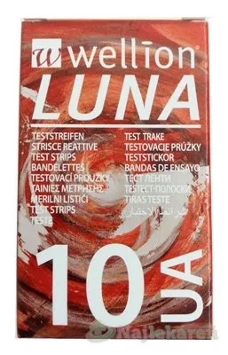 Wellion LUNA UA testovacie prúžky k prístroju LUNA 10ks