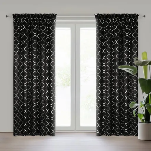 ArtFir Zatemňovací záves MILLE P | čierna/strieborná 140 x 270 cm