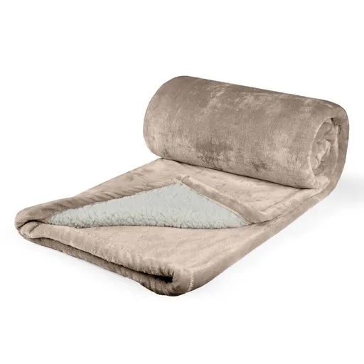 Polášek Mikroflanelová deka s barančekom - Biela káva | 100 x 150 cm