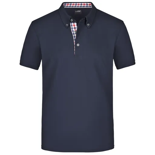 James & Nicholson (Daiber) Elegantná pánska polokošeľa JN964 - Tmavomodrá / červeno-tmavomodro-biela | XL