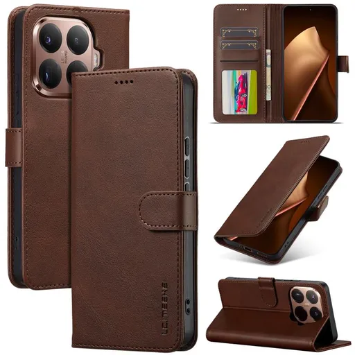 IMEEKE Peňaženkový obal pre Xiaomi 15T Pro tmavohnedý