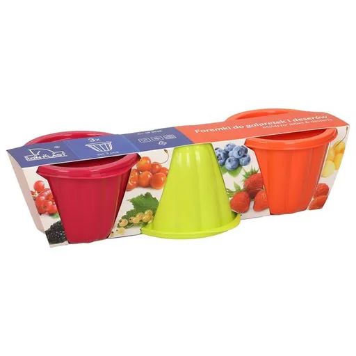 MAKRO - Formička s vekom na puding, balenie 3ks, umelá hmota