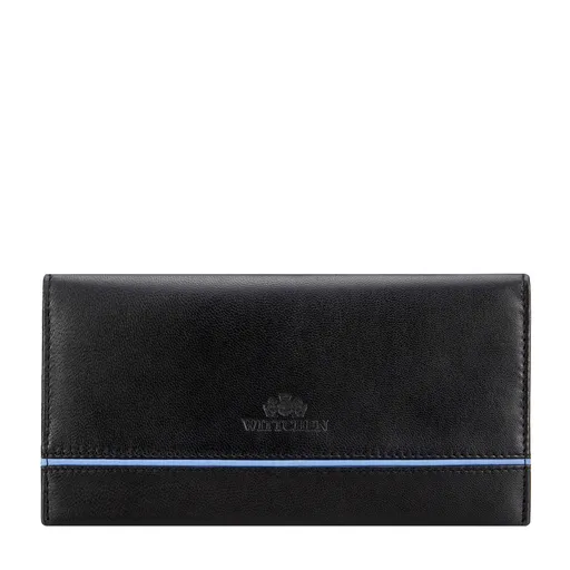 Veľká dámska kožená peňaženka čierna 14-1-954-1
