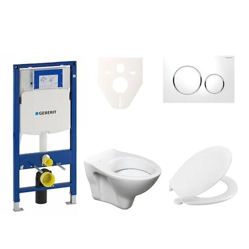 Cenovo zvýhodnený závesný WC set Geberit do ľahkých stien / predstenová montáž + WC S-Line S-line Pro 111.300.00.5NR4