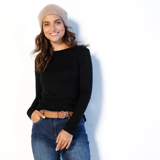 Strečové tričko s okrúhlym výstrihom