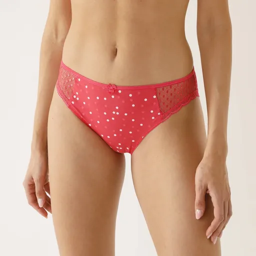 Súprava 4 midi nohavičiek Tropea zo strečového džerseja s čipkou, jednofarebné + bodkovaná potlač