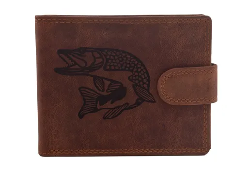 Pánska peňaženka MERCUCIO svetlohnedá vzor 81 šťuka plná 2911906