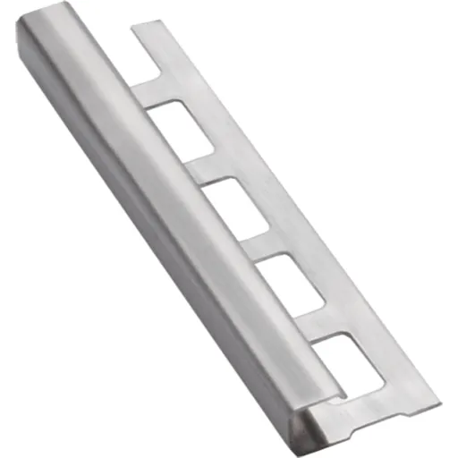 Lišta ukončovací " pravouhlý" Havos kartáčovaný, nerez, dĺžka 250 cm, výška hrany 10 mm, NRZHK10250