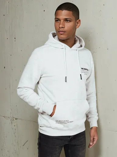 Pánska svetlošedá mikina s kapucňou Dstreet BX5690