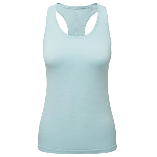 TriDri® Dámske bezšvové športové tielko 3D fit - Nebeský modrý melír | L