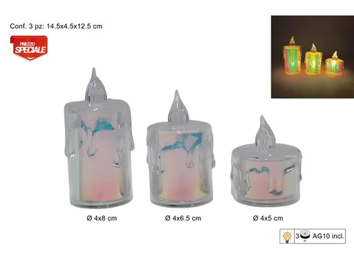 MAKRO - Sviečka LED 3ks