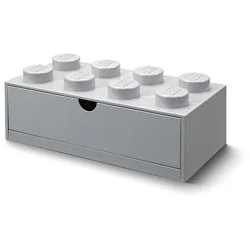 LEGO stolný box 8 so zásuvkou – sivá (5711938032050)