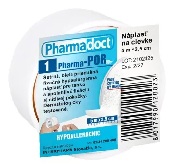 Pharmadoct nápl.na cievke biela hypoalerg 2.5cmx5m