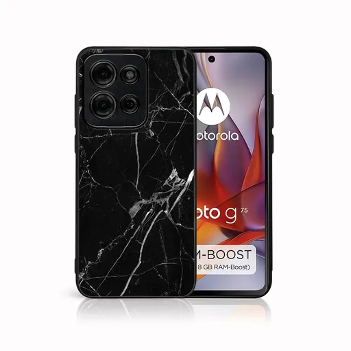 MY ART Ochranný kryt pre Motorola Moto G75 5G BLACK MARBLE (142)