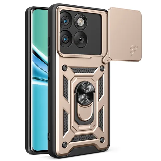 RING CAMERA Kryt s držiakom pre Motorola Edge 70 zlatý