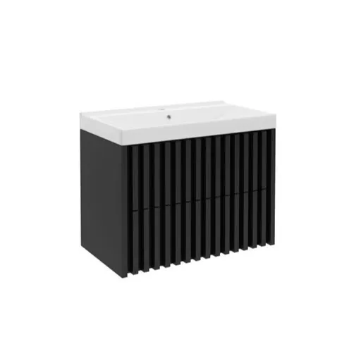 Kúpeľňová skrinka s umývadlom SAT Delano 80x46 cm čierna mat DELANO80ZCUM