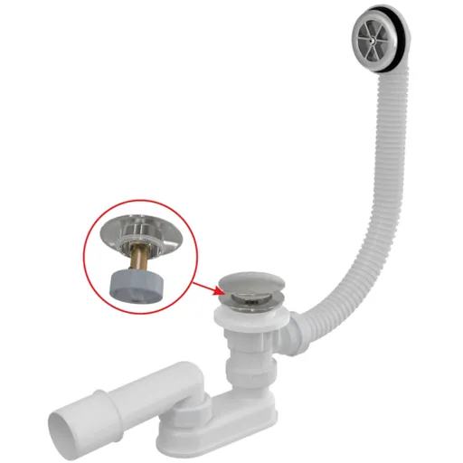 Vaňový sifón Alca click/clack, 120 cm, kov A505CKM120