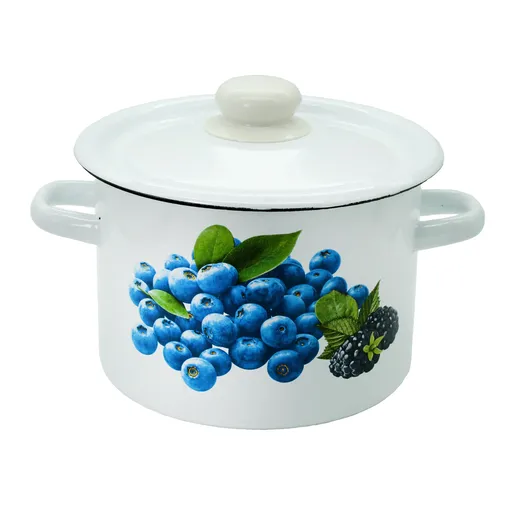 TORO Smaltovaný hrniec s pokrievkou 5,5l ovocie