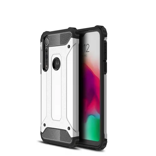 TOUGH Ochranný kryt Motorola One Macro / Motorola G8 Play strieborný