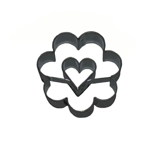 SMOLÍK COOKIE - Vykrajovačka kvet / srdiečko pocínovaná, 4cm