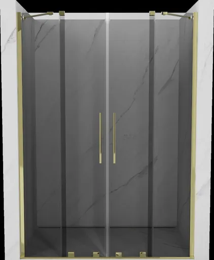 MEXEN/S - Velar Duo posuvné sprchové dvere 140, grafit, zlatá 871-140-000-42-50