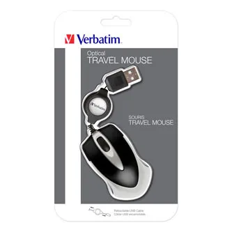 Myš drátová, Verbatim Go Mini 49020, čierna, optická, 1000DPI