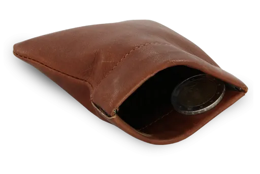 Tmavo hnedé kožené vrecko na mince s pružinou 519-7708-47