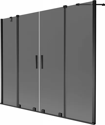 MEXEN/S - Velar Duo dvojkrídlová posuvná vaňová zástena 170 x 150, grafit, čierna 896-170-000-42-70