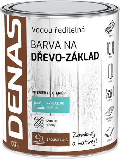 DENAS - Základná farba na drevo biela 0,7 kg