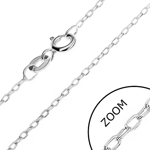 Retiazka zo striebra 925 - hladké kolmo uchytené ovály, 1,5 mm