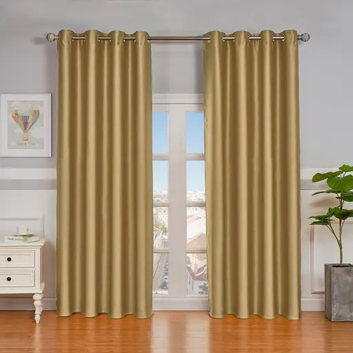 4Home Výhodná sada Zatemňovací záves Cairo zlatá, 150 x 250 cm, 2 ks