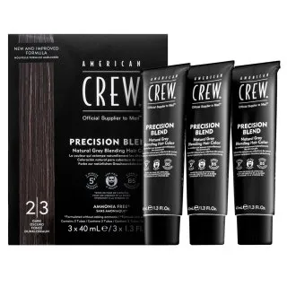 American Crew Precision Blend Natural Gray Coverage farba na vlasy pre mužov Dark 3 x 40 ml