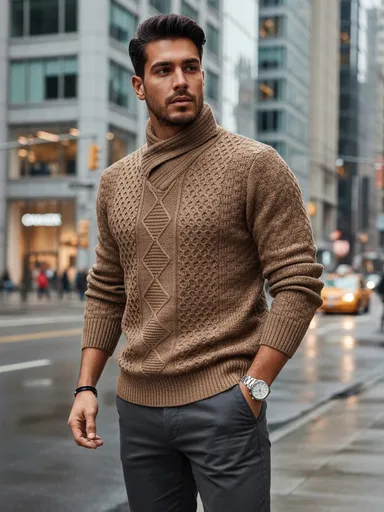 Pánsky ťavý sveter Dstreet WX2255