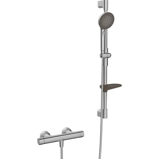 Sprchová batéria Hansa Prisma so sprchovacím setom 150 mm brúsená oceľ 4813042180