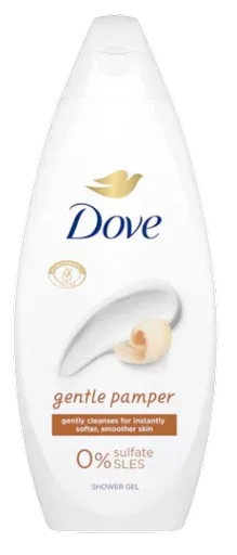 DOVE GENTLE PAMPER - Dámsky sprchovací gél s arganovým olejom 0,25 L