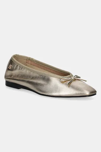 Kožené balerínky Tommy Hilfiger BALLERINA SOFT LEATHER METALLIC