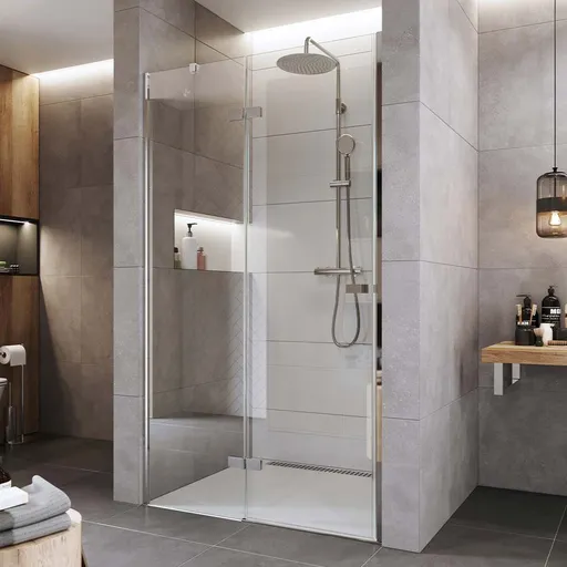 Mereo Sprchové dvere, Novea, pántové, 100x200 cm, chróm ALU, sklo Číre, ľavé prevedenie CK10311ZL